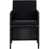 Poli 5-dijelni vrtni blagovaonski set od poliratana s jastucima crni | shoptok.hr