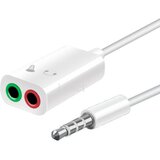 Audio konektor - adapter - slušalke + mikrofon na enojni 3,5 mm cinch - beli Cene