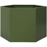 Maison Chic Vrtno korito - Greda - Cvetlični Lonec olivno zelena šestkotnik 69x60x45 cm jeklo, (21788804) Cene