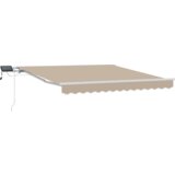 vidaXL Ročna Retraktibilna Tenda z LED Bež 300x250 cm, Zamenjava tenda za okvir 3x2.5 m Bež | Shoptok.si
