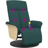 Masažni naslonjač od tkanine s osloncem za noge tamnozeleni | shoptok.hr