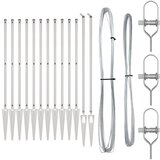 vidaXL Stebri za ograjo s konico 13 kos Ø32 mm 170 cm Galvanizirano jeklo | Shoptok.si