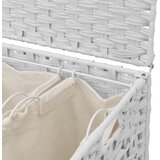  Košara za rublje s kotačima bijela 66x35x60 cm od ratana | shoptok.hr