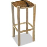 Barska Barski stolček pravo usnje in trdna tikovina, (20700470) | Shoptok.si