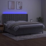  box spring s madracem LED svjetlosivi 200x200 cm baršun | shoptok.hr