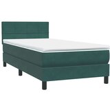 Box spring postelja z vzmetnico Temno zelena 80x210 cm žamet, (21792001) | Shoptok.si