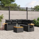 vidaXL 6-dijelni set vrtnih sofa s jastucima crni od poliratana | shoptok.hr