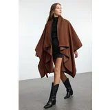 Trendyol Brown Oversize Soft Texture Poncho Coat