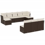 10-dijelni set vrtnih sofa od poliratana s jastucima smeđi | shoptok.hr