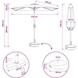  Suncobran za vrt s LED svjetlima i postoljem 270 x 270 cm | Eponuda.com