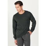 ALTINYILDIZ CLASSICS Men's Green-Anthracite Standard Fit Normal Cut Crew Neck Knitwear Sweater cene