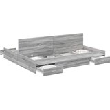  Krevet s ladicama Siva Sonoma 200 x 200 cm Konstruirano drvo | shoptok.hr