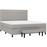  Box spring postelja z vzmetnico svetlo siva 160x200 cm žamet, (20790540) | Shoptok.si