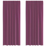 vidaXL Voile zavjese s džepovima za šipke 2 kom. ljubičaste - Ljubičasta 140 x 225 cm 1 s džepovima za šipke | shoptok.hr