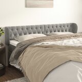  Uzglavlje s ušima svjetlosivo 203x23x78/88 cm baršunasto | Eponuda.com