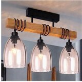 Brilagi Plafonski luster WOOD GLASS 3xE27/60W/230V borovina/crna/zadimljeno bež Cene