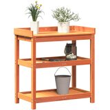  Stol za sadnju s policama smeđi 82,5 x 45 x 86,5 cm od borovine | shoptok.hr