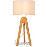  Stona lampa ALBA 1xE27/15W/230V bela/hrast | Eponuda.com