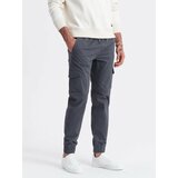 Ombre Men's JOGGERS pants with zippered cargo pockets - graphite cene