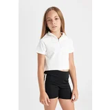 Defacto Girl's Relax Fit Collar Short Sleeve T-Shirt