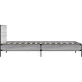  Okvir za krevet boja hrasta 90x200 cm konstruirano drvo i metal Siva 90 x 200 cm | shoptok.hr
