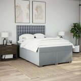 vidaXL Krevet s oprugama i madracem svjetlosivi 140x190 cm od tkanine | shoptok.hr