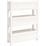 Maison Chic Visoka greda - Greda - Cvetlični Lonec bela 77x25x104,5 cm trdna borovina, (21790023) | Shoptok.si