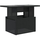  Vrtni stol sa staklenom pločom crni 100x55x73 cm od poliratana | shoptok.hr