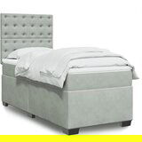 vidaXL Box spring krevet s madracem svjetlosivi 90x190 cm baršunasti | shoptok.hr
