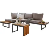 LOUNGE GARNITURA akacija masivno aluminij