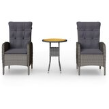  3-dijelni vrtni bistro set od poliratana sivi | shoptok.hr