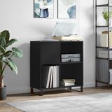 vidaXL Omarica za gramofonske plošče črna 84,5x38x89 cm inženirski les | Shoptok.si