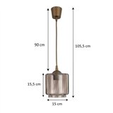 Brilagi LED luster na sajli R GLASS 1xE27/60W/230V prečnik 15 cm braon/dimljeno bež | Eponuda.com