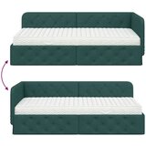 vidaXL Kutni okvir kreveta s madracem Tamnozelena 90 x 200 cm tkanina | shoptok.hr