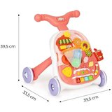  Izobraževalni poganjalec 2v1 + interaktivna miza z zvoki, roza | Shoptok.si