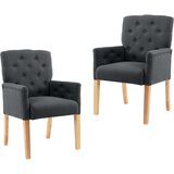 The Living Store Jedilni stoli z naslonjali za roke 2 kosa sivo blago - Jedilni Stol, (21495168) | Shoptok.si