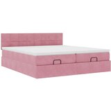vidaXL Otomanski posteljni okvir z vzmetnicami roza 160x200cm žamet, (21611257) | Shoptok.si