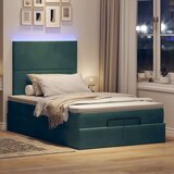 vidaXL Otomanski posteljni okvir z vzmetnicami zelen 120x200cm žamet, (21670820) | Shoptok.si