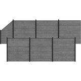  Set ograde 1138 x 186 cm WPC i aluminij Siva | shoptok.hr