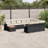 11-dijelni set vrtnih sofa od poliratana s jastucima crni | shoptok.hr