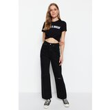 Trendyol Black Ripped Detailed High Waist 90's Wide Leg Jeans | Shoptok.si