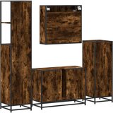  4-dijelni set kupaonskog namještaja boja hrasta drveni | shoptok.hr