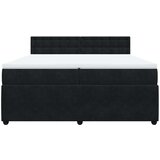 vidaXL Box spring postelja z vzmetnico črna 200x200 cm žamet | Shoptok.si