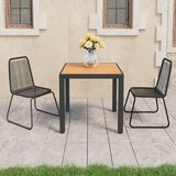  3-dijelni vrtni blagovaonski set od PVC ratana crno-smeđi | shoptok.hr
