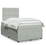 Maison Chic Box spring postelja - Vzmetna postelja z vzmetnico svetlo siva 120x200 cm žamet SL23509, (21891351) | Shoptok.si