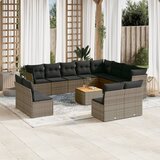  The Living Store Vrtna sedežna garnitura 13-delna z blazinami siv poli ratan - Vrtna Sedežna Garniture, (21479549) | Shoptok.si