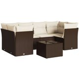  7-dijelni set vrtnih sofa od poliratana s jastucima smeđi | shoptok.hr