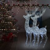 vidaXL XXL severni jelen iz akrila 250 LED 2 kosa 180 cm hladno bel | Shoptok.si
