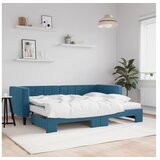 vidaXL Izvlečna dnevna postelja z vzmetnico modra 80x200 cm Cene