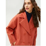 Koton Cachet Coat Double Breasted With Closure Button Viscose Blend